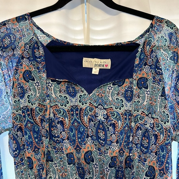 {Derek Heart} Boho Paisley Print Dress - Picture 6 of 9